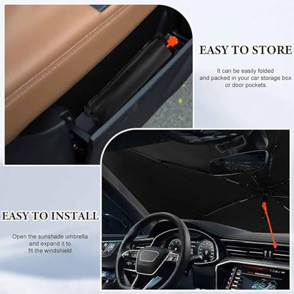 Custom Car Windshield Sun Shade Umbrella Customize Sun Shade Personalized Umbrella Shade with Photo Text Design Foldable Customized Car Sunshade Sun Visor for Car (custom-style)