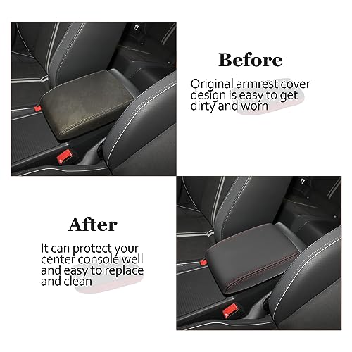 for 2020 2024 Volkswagen Golf Center Console Cover 2023 2024 Golf Accessories Armrest Cover 2023 2024 Golf R Seat Box Cover 2020 (2020-2024 Golf Red Line)