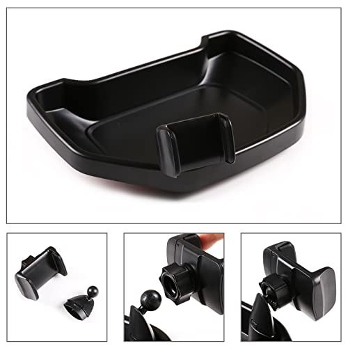 Black ABS Car Center Console Dash Table Storage Tray Fit for Toyota Tundra 2014 (With Mobile Phone Holder)