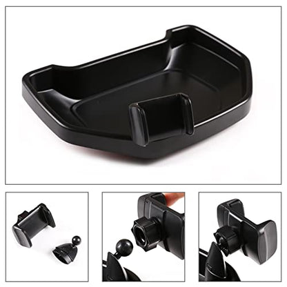 Black ABS Car Center Console Dash Table Storage Tray Fit for Toyota Tundra 2014 (With Mobile Phone Holder)