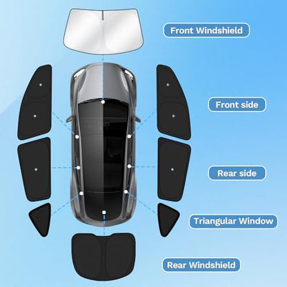 Car Window Shades for 2025 2026 New Tesla Model Y Juniper Accessories with No (FOR | Model Y Juniper 25-26 with Suction)
