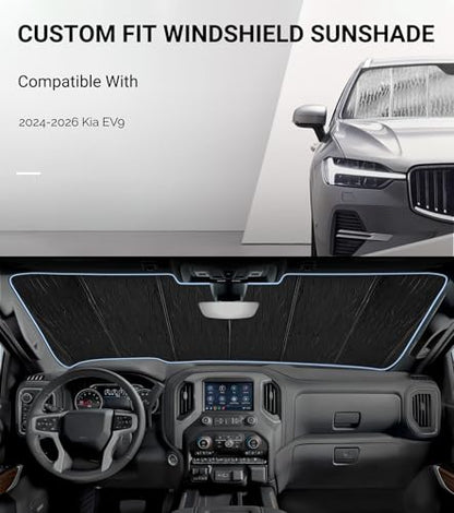 Windshield Sunshade for Kia EV9 2024 (Silver Water Ripple)