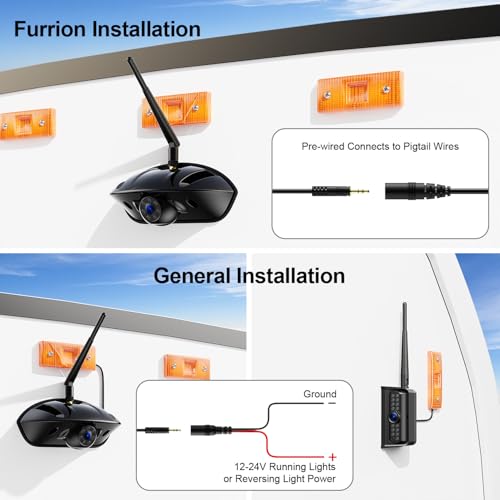 1080P 10" Wireless 4 Backup Camera System for Furrion Pre (10" 4-Cam)