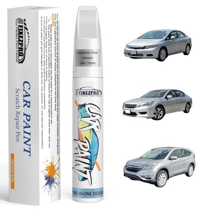 NH 700M Alabaster Silver Metallic Car Touch Up Paint for Honda (For honda / NH-700M Alabaster Silver Metallic for Crosstour/Accord/Accord-Crosstour/Civic/CR-V/CR-Z/Element/Fit/HR-V/Insight/Odyssey-models/Pilot/Ridgeline)