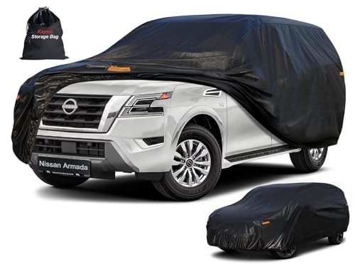 7 Layers Waterproof SUV Car Cover for Nissan Armada 2003 (PE-Black / Custom Fit Nissan Armada)