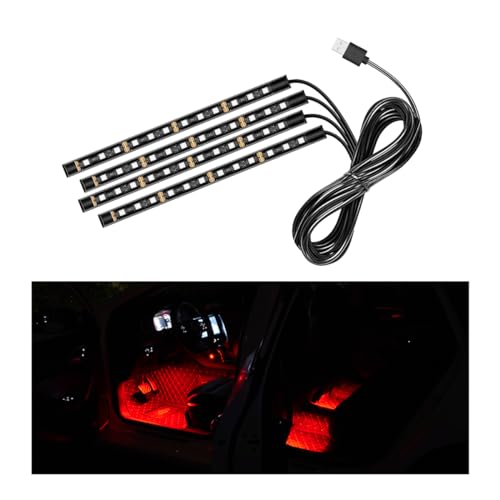 Car LED Strip Light (Connection Type: USB / Red-48 LEDs)