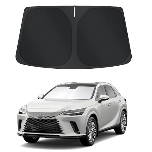 Sun Shade for Lexus RX 2023 2024 2025 2026 Accessories Windshield Sun Shade Window Shade UV Rays Protection Sun Visor Cover with Steering Wheel Sunshade Storage Bag (Windshield Sunshade for Lexus RX 2023-2026)
