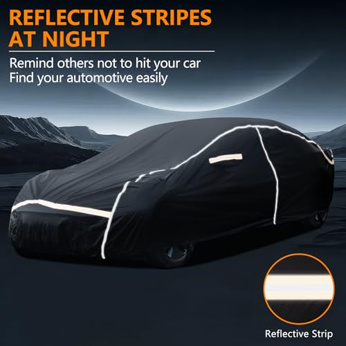 Car Cover Waterproof All Weather for 210" (Black / Sedan-XXL)