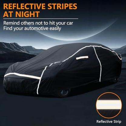 Car Cover Waterproof All Weather for 210" (Black / Sedan-XXL)