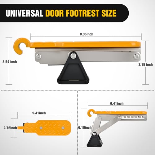 Car Door Step Universal Aluminum Latch Step for Car Roof Access Portable Folding Car Door Latch Hook Step Multi (Yellow)