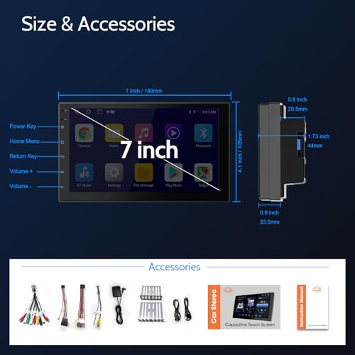 Double Din Car Stereo Radio with 7 inch HD Touchscreen (32GB (No Camera))
