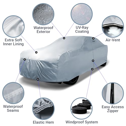 Car Cover All Weather for 1980 (90. Rolls-Royce Silver Spur 1980-1988 / Sky Gray)