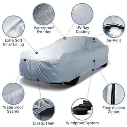 Car Cover All Weather for 1980 (90. Rolls-Royce Silver Spur 1980-1988 / Sky Gray)