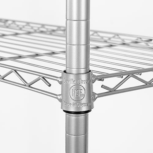 5-Tier NSF-Certified Steel Wire Shelving, 36"W x 14"D x 75.5"H, Silver (Silver / 5-Tier Shelving, 36" W x 14" D)