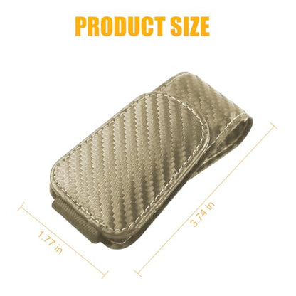 2PCS Sunglasses Holders for Car Sun Visor (2 Pack / Beige/Carbon Fiber)