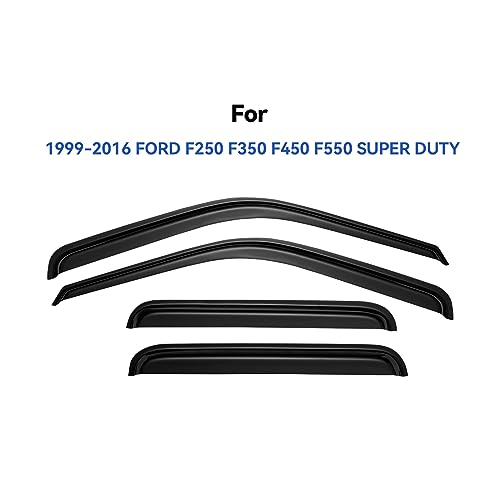 Window Visors Rain Guards for 1999 (1999-2016 F250-F550 supcrew)