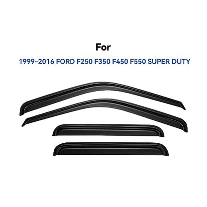 Window Visors Rain Guards for 1999 (1999-2016 F250-F550 supcrew)