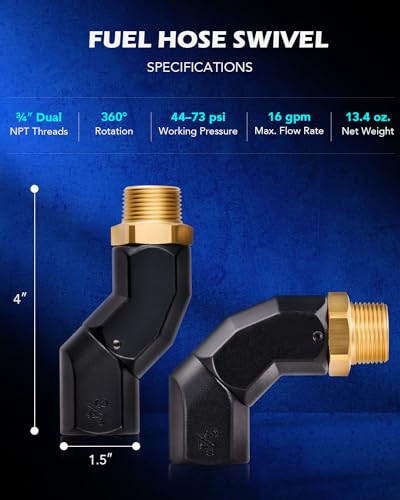 OMT 3 4" NPT Fuel Hose Nozzle Swivel Kit (1PCS 3/4"NPT / Fuel Hose Nozzle Swivel)