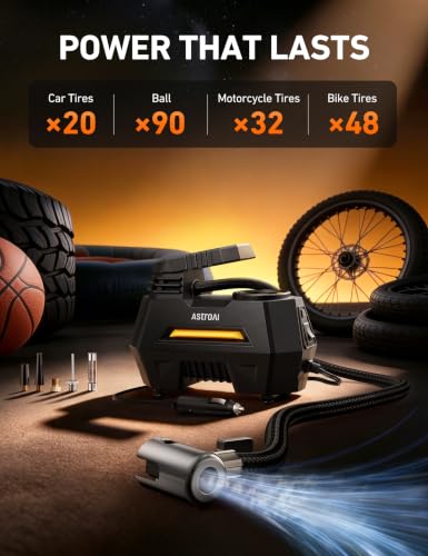AIRUN H1 Tire Inflator Portable Air Compressor (Medium / Yellow)