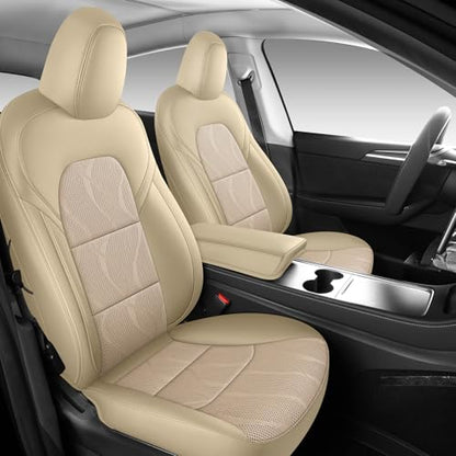 Tesla Model Y Seat Cover Full Set (Beige)
