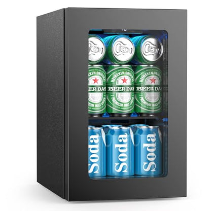 24 Cans Beverage Refrigerator Cooler (Black)