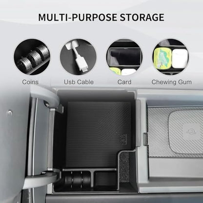 Center Console Organizer for Kia EV9 2026 2025 2024 Accessories (Armrest Storage Insert Box)