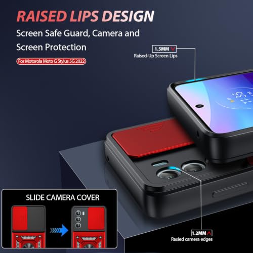 for Moto G Stylus 5G 2022 Case (Moto G Stylus 5G 2022（6.8"） / Red)