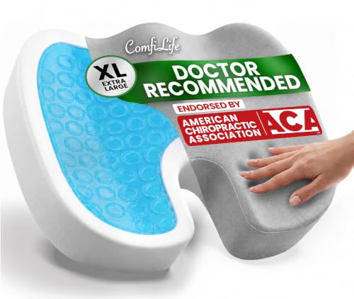 Extra Large Gel & Memory Foam Seat Cushion (Gray / X-Large)