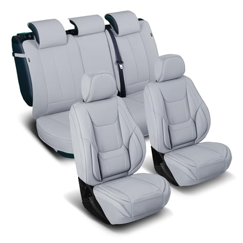 Premium Custom Fit Truck Car Seat Covers Full Set Seat Waterproof (X60 (See Vehicle Size Chart) / Full Set - Gray)