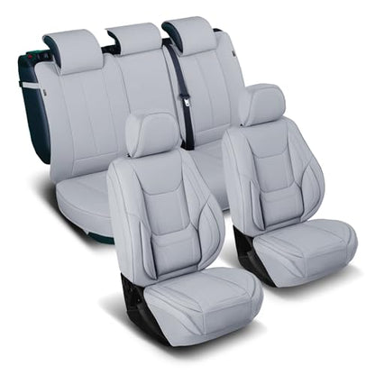 Premium Custom Fit Truck Car Seat Covers Full Set Seat Waterproof (X60 (See Vehicle Size Chart) / Full Set - Gray)