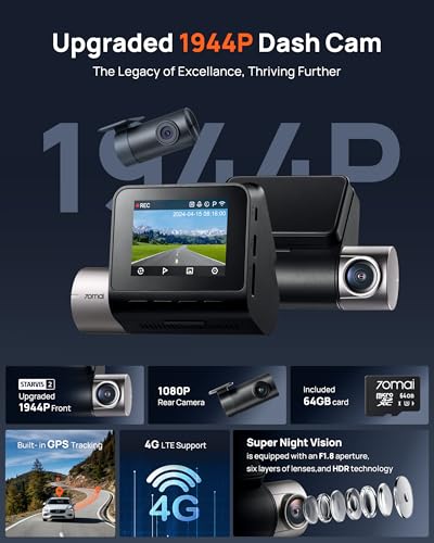 Dash Cam Front and Rear A510 (Front and Rear + 64GB)
