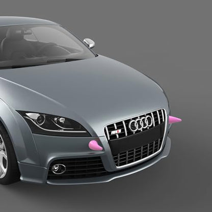 Car 3D Devil Horns Sticker (Fashion Pink)