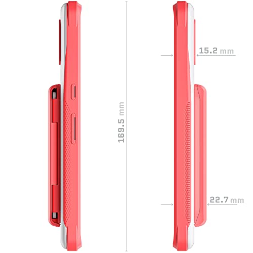 EXEC Google Pixel 7 Pro Wallet Case with Detachable Magnetic Credit Card Holder Heavy Duty Drop Protection Supports Wireless Charging Phone Cover Designed for 2022 Pixel 7 Pro (Pixel 7 Pro / Pink)