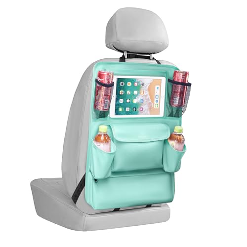 Car Backseat Organizer with Touch Screen Tablet Holder (Light Blue / 1 Pack)