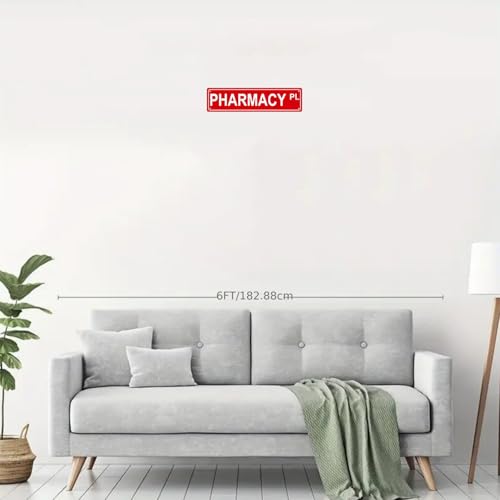 PHARMACY PL SPACE Metal Tin Street Sign Bar Cafe Garage Cave Home Room Wall Bathroom Farmhouse Garden Porch Patio Decor (PHARMACY)