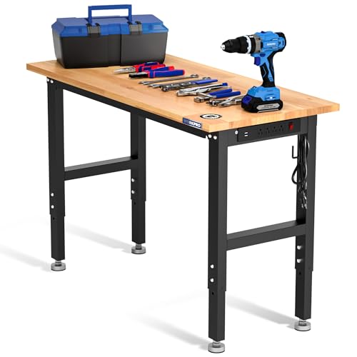 48" Adjustable Garage Workbench (48"x22" with Leveling Foot)