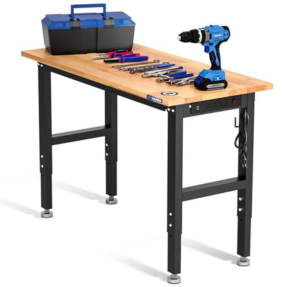 48" Adjustable Garage Workbench (48"x22" with Leveling Foot)