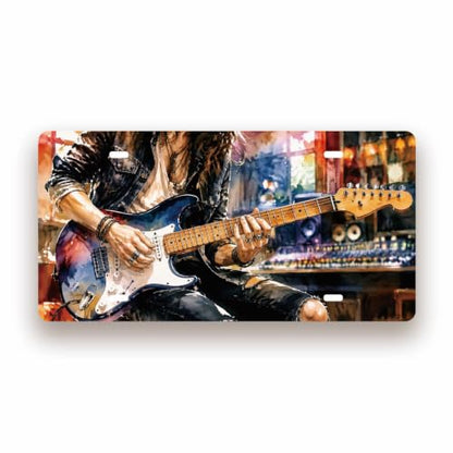 GUITAR STUDIO SPACE Metal Tin Sign License Plate Bar Cafe Garage Cave Home Room Wall Bathroom Farmhouse Garden Porch Patio Decor (GUITAR STUDIO LICENSE PLATE)