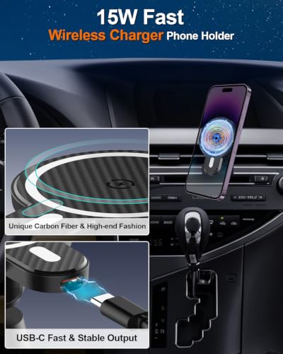 Wireless Charger Phone Mount for L (RX 350/ RX 450h 2010-2015 / Magsafe+ Wireless Charger)