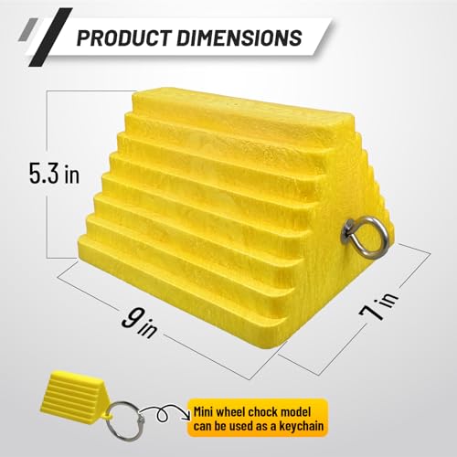 Premium 4 pcs Heavy Duty Wheel Tire Chocks (Yellow-4 pcs)