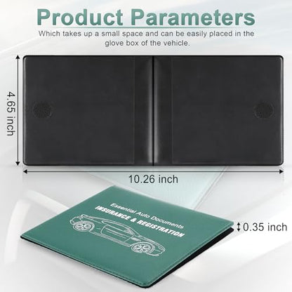 Car Registration and Insurance Card Holder (Lychee pattern Green)