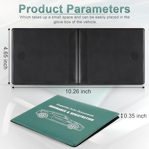 Car Registration and Insurance Card Holder (Lychee pattern Green)