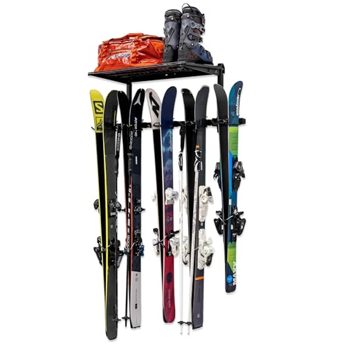 Lone Peak Ski Storage Rack and Wall Shelf (Ski Rack + Shelf)