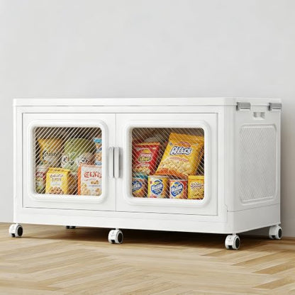 220 Qt Extra Large Stackable Storage Bin with Lid (White / 220QT-1pack)