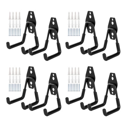 8 Pack Garage Hooks Heavy Duty (8 Pack/Black)