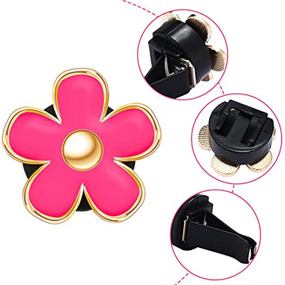6 Pcs Daisy Vent Clips for Car (Red, Pink, White / 1 Count (Pack of 6))