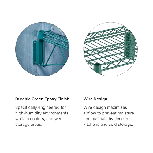 18" x 36" Green Epoxy Wire Wall Mount Shelf (Green / 18" x 36")