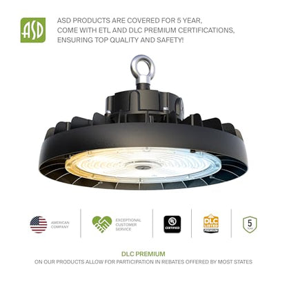 240W LED High Bay UFO Lighting (Black)