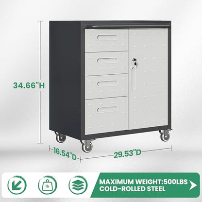 Garage Tool Cabinet Set (Black & Grey)