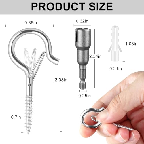 96 PCS Q Hanger Hooks with Safety Buckle (Silver / 96 Pcs)